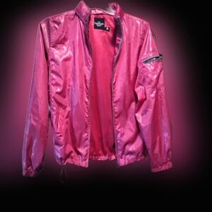 Faded Glory Hot Magenta Zip Up Windbreaker/Jacket.Sz. Women M(8-10). SEE PICS!